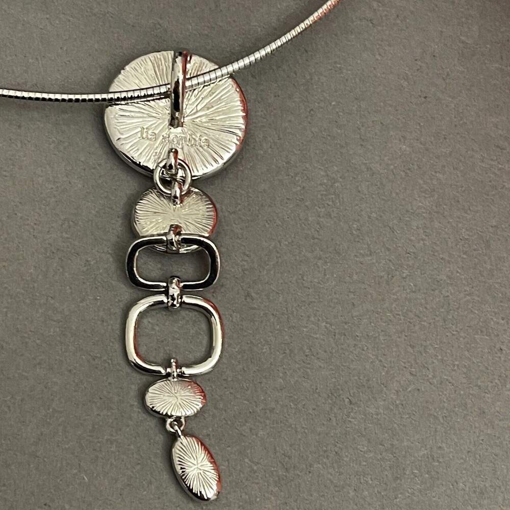 Lia‎ Sofia Silver-tone Women's Fashion Necklace with Pendant NWOT - Picture 5 of 6